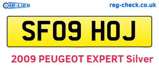 SF09HOJ are the vehicle registration plates.