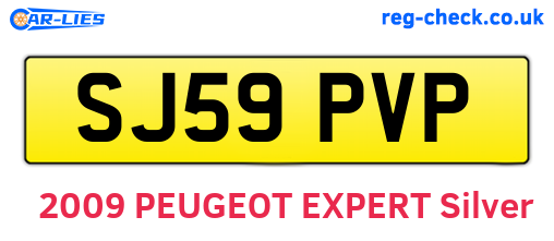 SJ59PVP are the vehicle registration plates.