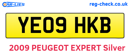 YE09HKB are the vehicle registration plates.