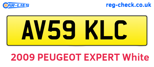 AV59KLC are the vehicle registration plates.