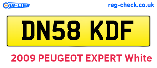 DN58KDF are the vehicle registration plates.