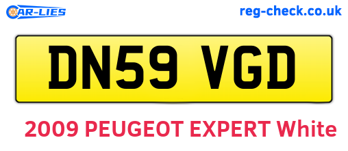 DN59VGD are the vehicle registration plates.