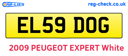 EL59DOG are the vehicle registration plates.