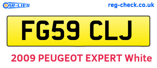FG59CLJ are the vehicle registration plates.