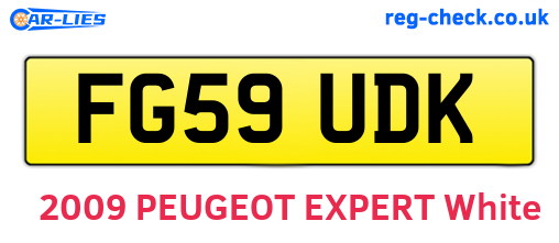 FG59UDK are the vehicle registration plates.