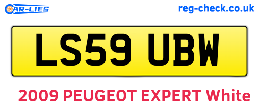 LS59UBW are the vehicle registration plates.