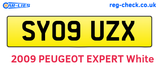 SY09UZX are the vehicle registration plates.