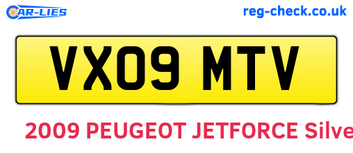 VX09MTV are the vehicle registration plates.