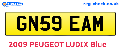 GN59EAM are the vehicle registration plates.