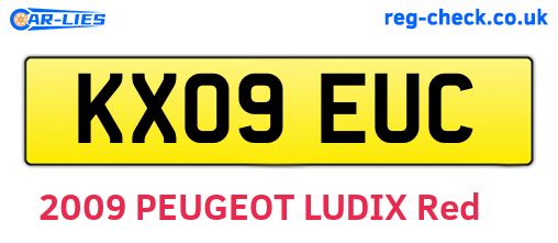 KX09EUC are the vehicle registration plates.