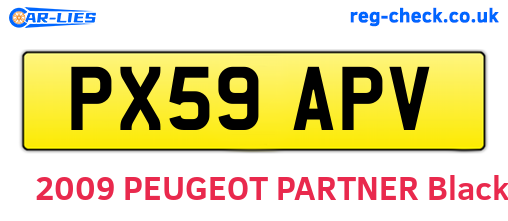 PX59APV are the vehicle registration plates.