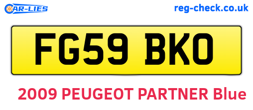 FG59BKO are the vehicle registration plates.