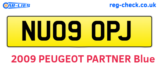 NU09OPJ are the vehicle registration plates.
