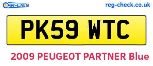 PK59WTC are the vehicle registration plates.