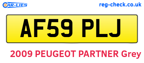 AF59PLJ are the vehicle registration plates.