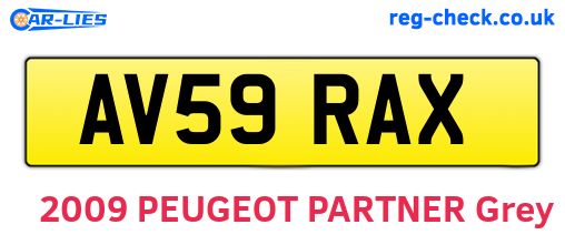 AV59RAX are the vehicle registration plates.