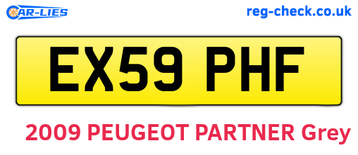 EX59PHF are the vehicle registration plates.