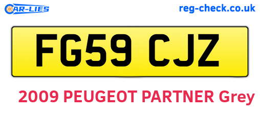 FG59CJZ are the vehicle registration plates.