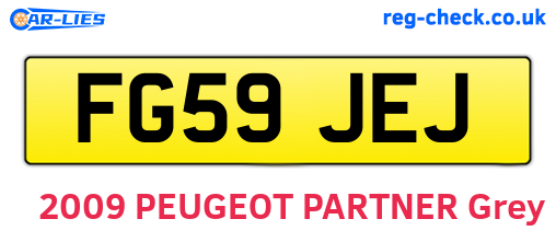 FG59JEJ are the vehicle registration plates.