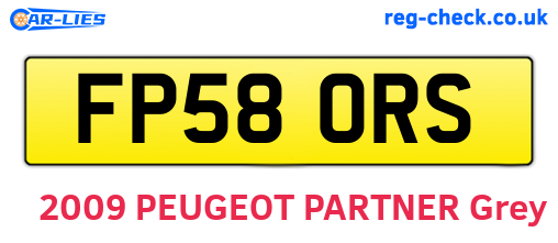 FP58ORS are the vehicle registration plates.