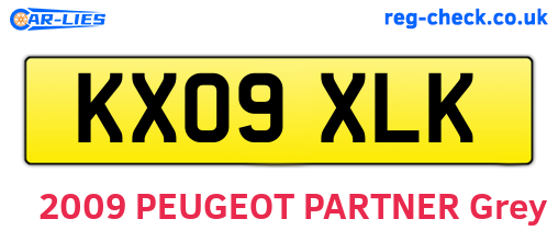 KX09XLK are the vehicle registration plates.