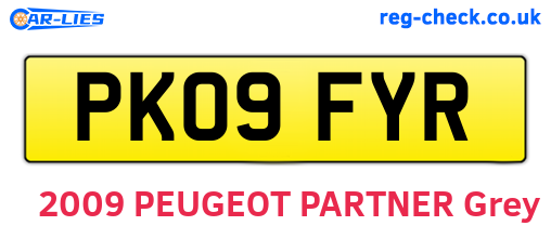 PK09FYR are the vehicle registration plates.