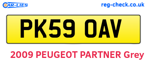 PK59OAV are the vehicle registration plates.