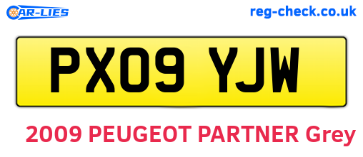 PX09YJW are the vehicle registration plates.