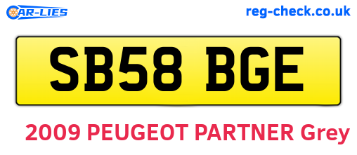 SB58BGE are the vehicle registration plates.