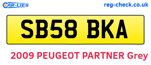 SB58BKA are the vehicle registration plates.