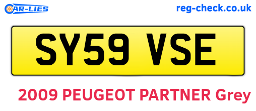 SY59VSE are the vehicle registration plates.