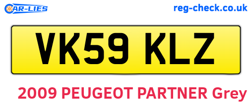 VK59KLZ are the vehicle registration plates.