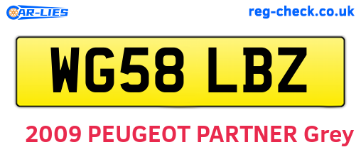 WG58LBZ are the vehicle registration plates.