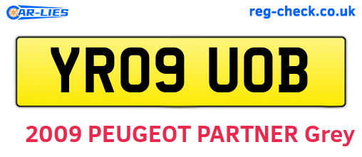 YR09UOB are the vehicle registration plates.