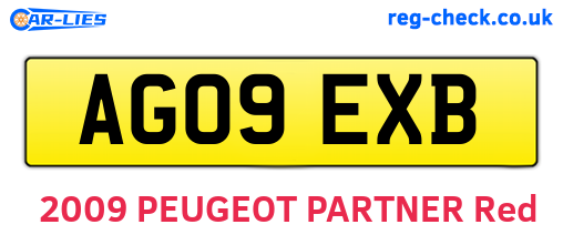 AG09EXB are the vehicle registration plates.