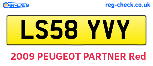 LS58YVY are the vehicle registration plates.