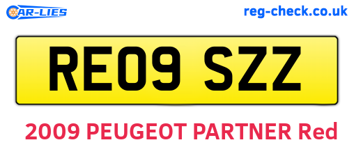 RE09SZZ are the vehicle registration plates.