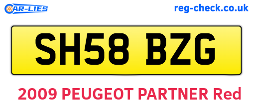SH58BZG are the vehicle registration plates.