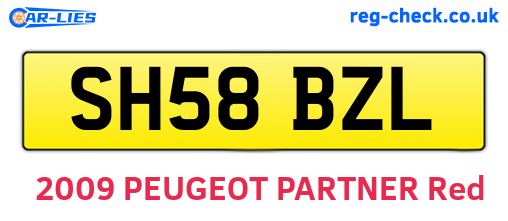 SH58BZL are the vehicle registration plates.