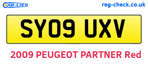 SY09UXV are the vehicle registration plates.