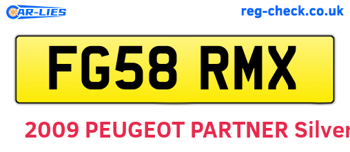 FG58RMX are the vehicle registration plates.