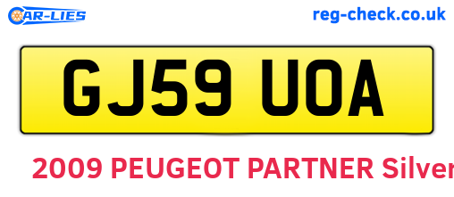 GJ59UOA are the vehicle registration plates.
