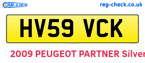 HV59VCK are the vehicle registration plates.