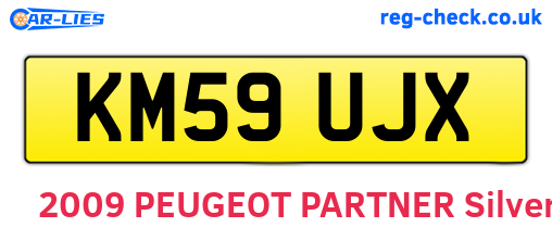 KM59UJX are the vehicle registration plates.