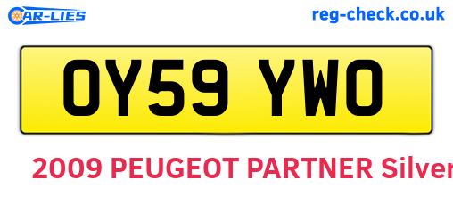 OY59YWO are the vehicle registration plates.