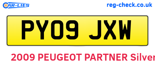 PY09JXW are the vehicle registration plates.