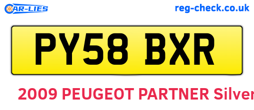 PY58BXR are the vehicle registration plates.