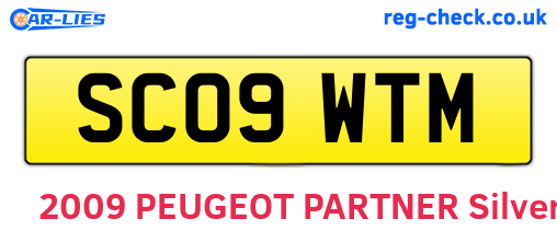 SC09WTM are the vehicle registration plates.