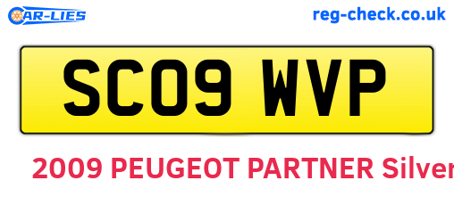 SC09WVP are the vehicle registration plates.