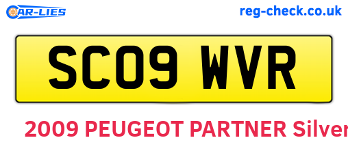 SC09WVR are the vehicle registration plates.